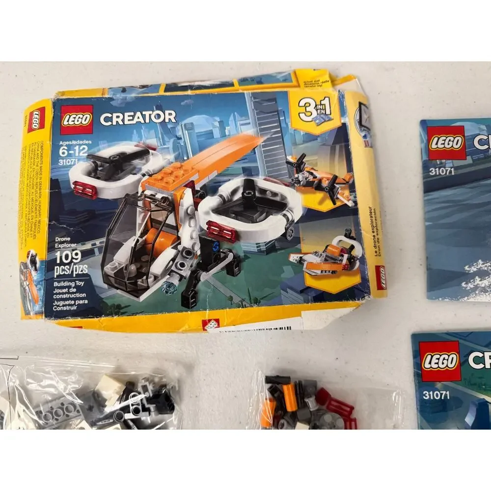 LEGO CREATOR: 3 in 1 Drone Explorer Brick Building Set 31071 109 Pcs Open Box